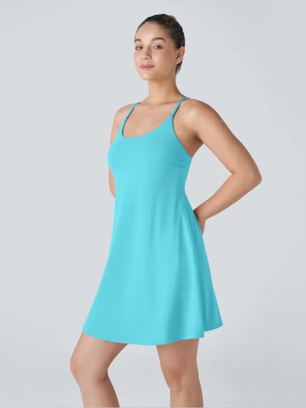 Halara SoftlyZero Plush Backless Active Dress Longer Length-Easy Peezy | L